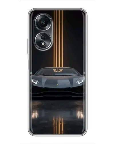 Чехол для OPPO A58 (4G) с картинкой «Lamborghini золотые линии»