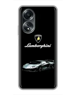 Чехол для OPPO A58 (4G) с картинкой «Логотип Lamborghini классика»