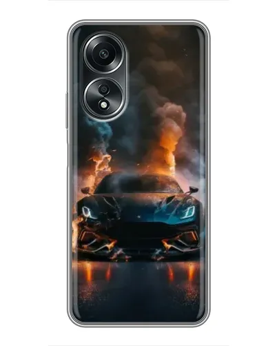 Чехол для OPPO A58 (4G) с картинкой «Lamborghini дымная эстетика»