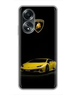 Чехол для OPPO A58 (4G) с картинкой «Lamborghini желтый акцент»