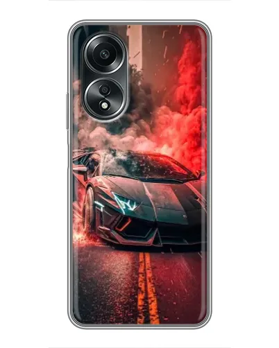 Чехол для OPPO A58 (4G) с картинкой «Lamborghini красный дым»