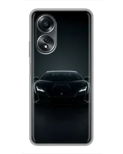 Чехол для OPPO A58 (4G) с картинкой «Черный Lamborghini Aventador»