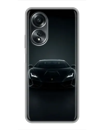 Чехол для OPPO A58 (4G) с картинкой «Черный Lamborghini Aventador»
