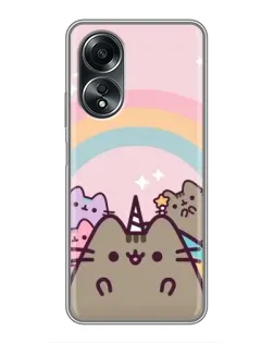 Чехол для OPPO A58 (4G) с картинкой «Единорог Pusheen»