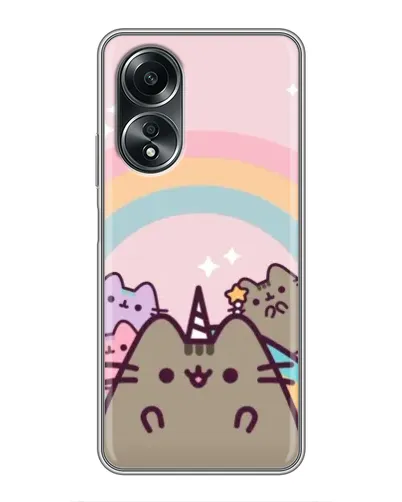 Чехол для OPPO A58 (4G) с картинкой «Единорог Pusheen»