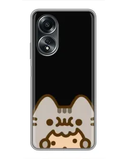 Чехол для OPPO A58 (4G) с картинкой «Пушин на черном»