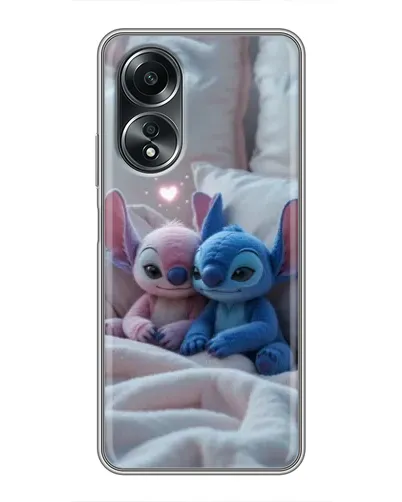 Чехол для OPPO A58 (4G) с картинкой «Плюшевые Стич Ангел»
