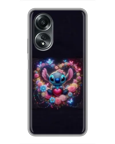 Чехол для OPPO A58 (4G) с картинкой «Stitch в цветах»