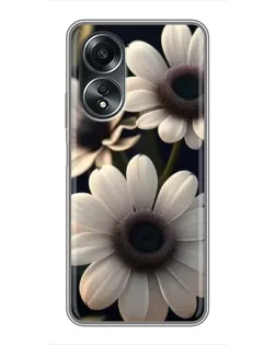 Чехол для OPPO A58 (4G) с картинкой «Белые маргаритки макро»