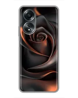 Чехол для OPPO A58 (4G) с картинкой «Шелковая черная роза»