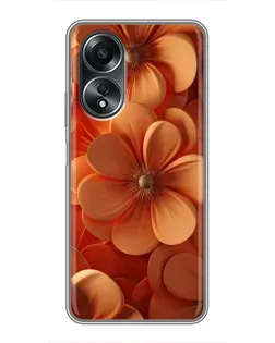 Чехол для OPPO A58 (4G) с картинкой «Оранжевый макро цветок»
