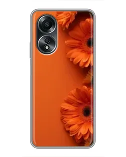 Чехол для OPPO A58 (4G) с картинкой «Оранжевые герберы»