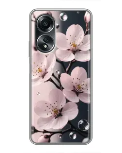 Чехол для OPPO A58 (4G) с картинкой «Нежная сакура и капли»