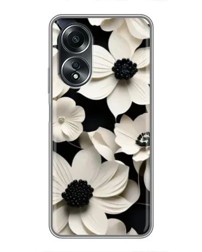 Чехол для OPPO A58 (4G) с картинкой «Объемные белые цветы» Чехол для OPPO A58 (4G) с картинкой «Объемные белые цветы»