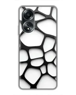 Чехол для OPPO A58 (4G) с картинкой «Белая объемная сетка»