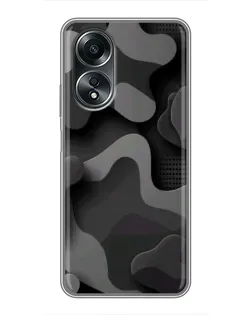 Чехол для OPPO A58 (4G) с картинкой «Темный абстрактный камуфляж»