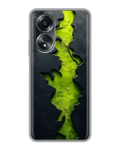 Чехол для OPPO A58 (4G) с картинкой «Салатовый разлом скалы»