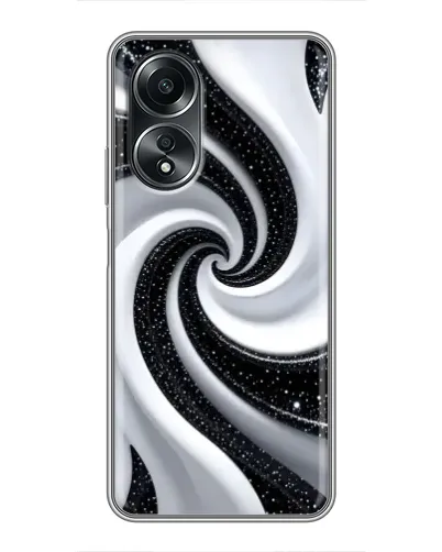 Чехол для OPPO A58 (4G) с картинкой «Черно-белая спираль»