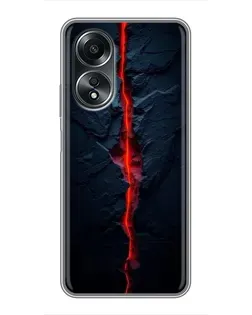 Чехол для OPPO A58 (4G) с картинкой «Kрасная лавовая трещина»