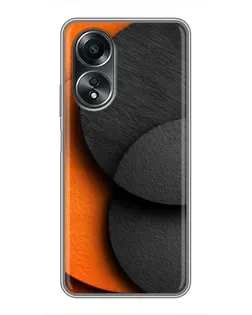 Чехол для OPPO A58 (4G) с картинкой «Геометрия оранжевых кругов»