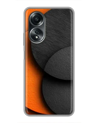 Чехол для OPPO A58 (4G) с картинкой «Геометрия оранжевых кругов»
