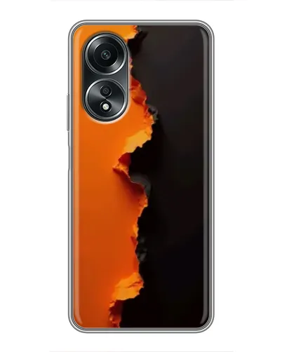 Чехол для OPPO A58 (4G) с картинкой «Оранжевый разлом»