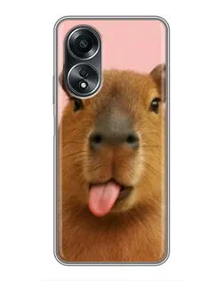Чехол для OPPO A58 (4G) с картинкой «Капибара с языком» Чехол для OPPO A58 (4G) с картинкой «Капибара с языком»