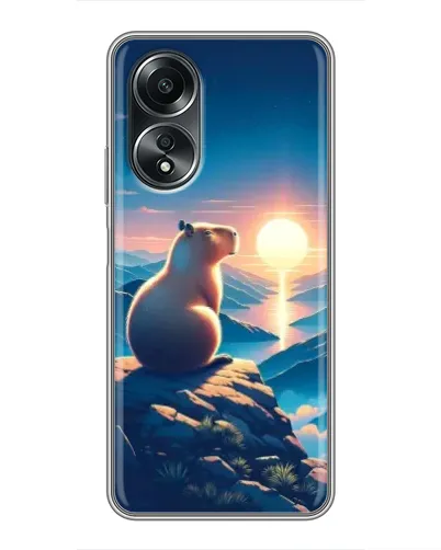 Чехол для OPPO A58 (4G) с картинкой «Закат солнца с капибарой» Чехол для OPPO A58 (4G) с картинкой «Закат солнца с капибарой»