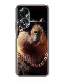 Чехол для OPPO A58 (4G) с картинкой «Капибара золотая цепь» Чехол для OPPO A58 (4G) с картинкой «Капибара золотая цепь»
