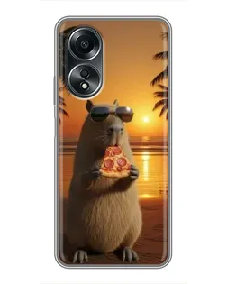 Чехол для OPPO A58 (4G) с картинкой «Капибара с пиццей» Чехол для OPPO A58 (4G) с картинкой «Капибара с пиццей»