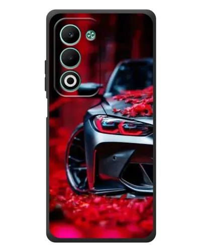 Чехол для OPPO A5m с картинкой «Спортивная BMW и цветы»
