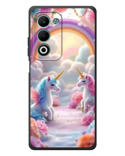 Чехол для OPPO A5m с картинкой «Радуга и единороги»