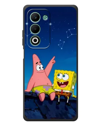Чехол для OPPO A5m с картинкой «Губка Боб и Патрик ночью»