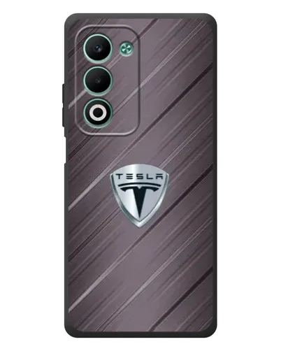 Чехол для OPPO A5m с картинкой «Металлическая текстура Tesla»