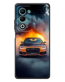 Чехол для OPPO A5m с картинкой «Audi в огненном дыму»