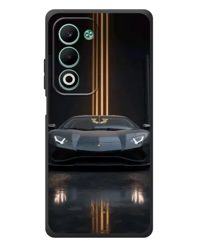 Чехол для OPPO A5m с картинкой «Lamborghini золотые линии»