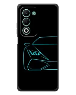 Чехол для OPPO A5m с картинкой «Голубой силуэт Lamborghini»