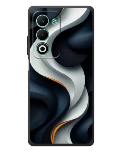Чехол для OPPO A5m с картинкой «Объемные черно-белые ленты»
