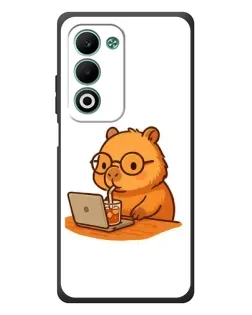 Чохол для OPPO A5m з картинкою «Капібара з ноутбуком»