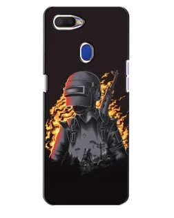 Чехол для OPPO A5s с картинкой «PUBG — огненный силуэт»
