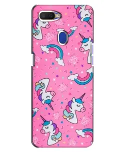Чехол для OPPO A5s с картинкой «Unicorn паттерн розовый»