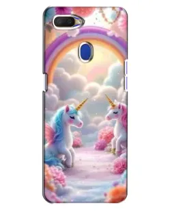 Чехол для OPPO A5s с картинкой «Радуга и единороги»