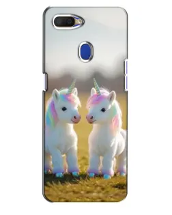Чехол для OPPO A5s с картинкой «Пара единорогов»
