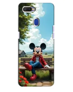 Чехол для OPPO A5s с картинкой «Микки на скамейке»