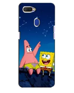 Чехол для OPPO A5s с картинкой «Губка Боб и Патрик ночью»