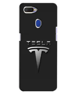 Чехол для OPPO A5s с картинкой «Стальной логотип Tesla»