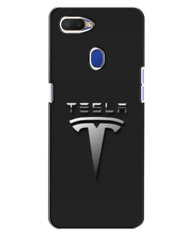 Чехол для OPPO A5s с картинкой «Стальной логотип Tesla»