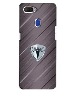 Чехол для OPPO A5s с картинкой «Металлическая текстура Tesla»