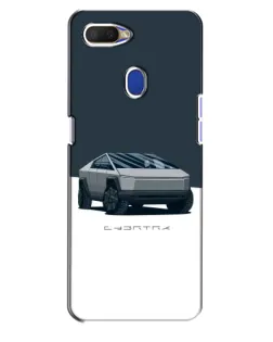 Чехол для OPPO A5s с картинкой «Серебристый Cybertruck Tesla»