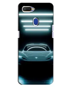 Чехол для OPPO A5s с картинкой «Tesla в неоне»